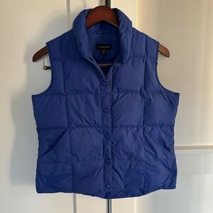 Lands' End Women's Size Small Nylon Blue Puffer Performance Vest Casual Wear EUC